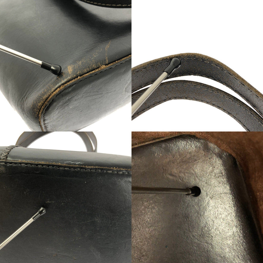 HENRY BEGUELIN / エンリーベグリン | レザー ワイド トートバッグ | ブラック | レディース