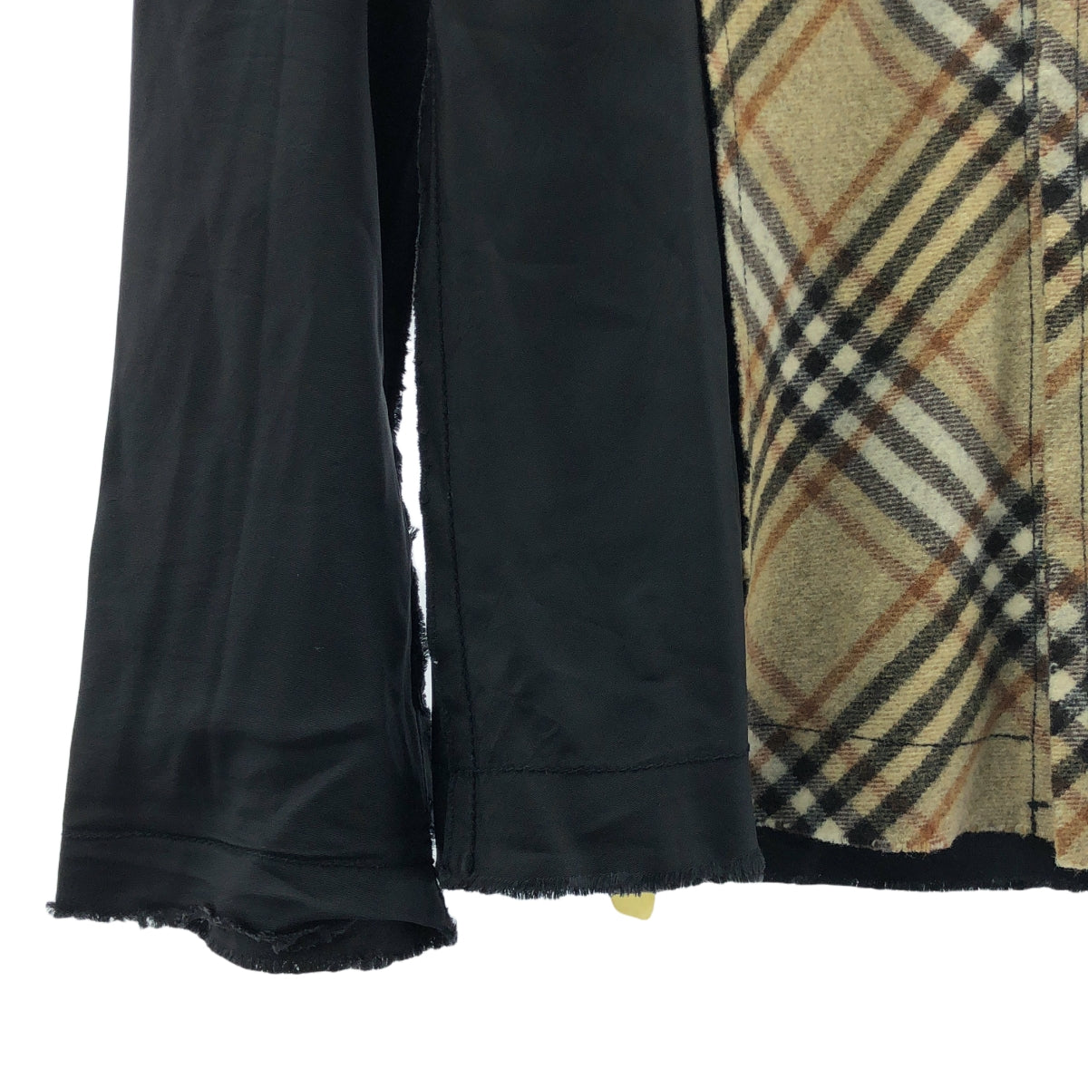 tricot COMME des GARCONS / 토리코콤데가르손 | 2002AW | 울 다른 소재 전환 차단 인사이드 아웃 재킷 | M | 블랙 / 베이지 |