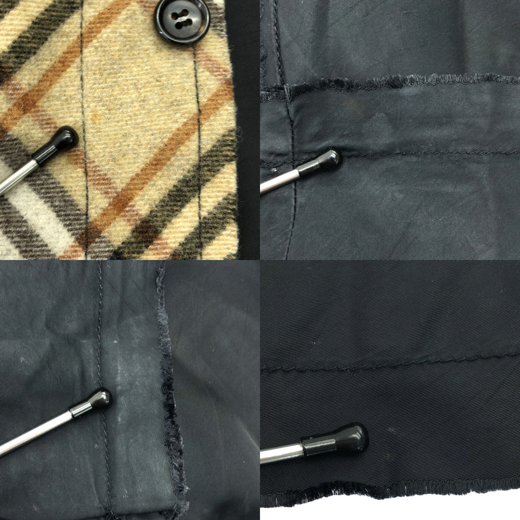 tricot COMME des GARCONS / 토리코콤데가르손 | 2002AW | 울 다른 소재 전환 차단 인사이드 아웃 재킷 | M | 블랙 / 베이지 |