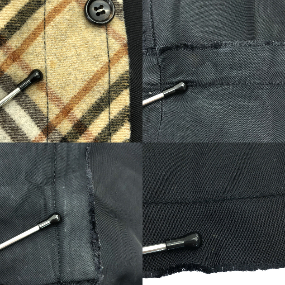 tricot COMME des GARÇONS | 2002 秋冬 | 羊毛混合材質內外翻領外套 | M 碼 | 黑色/米色 | 女款