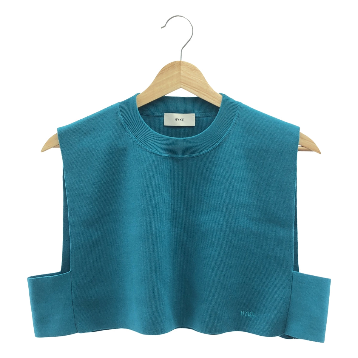 HYKE / ハイク | S/C/P CREW NECK CROP TOP ニットベスト | ブルー系 | レディース