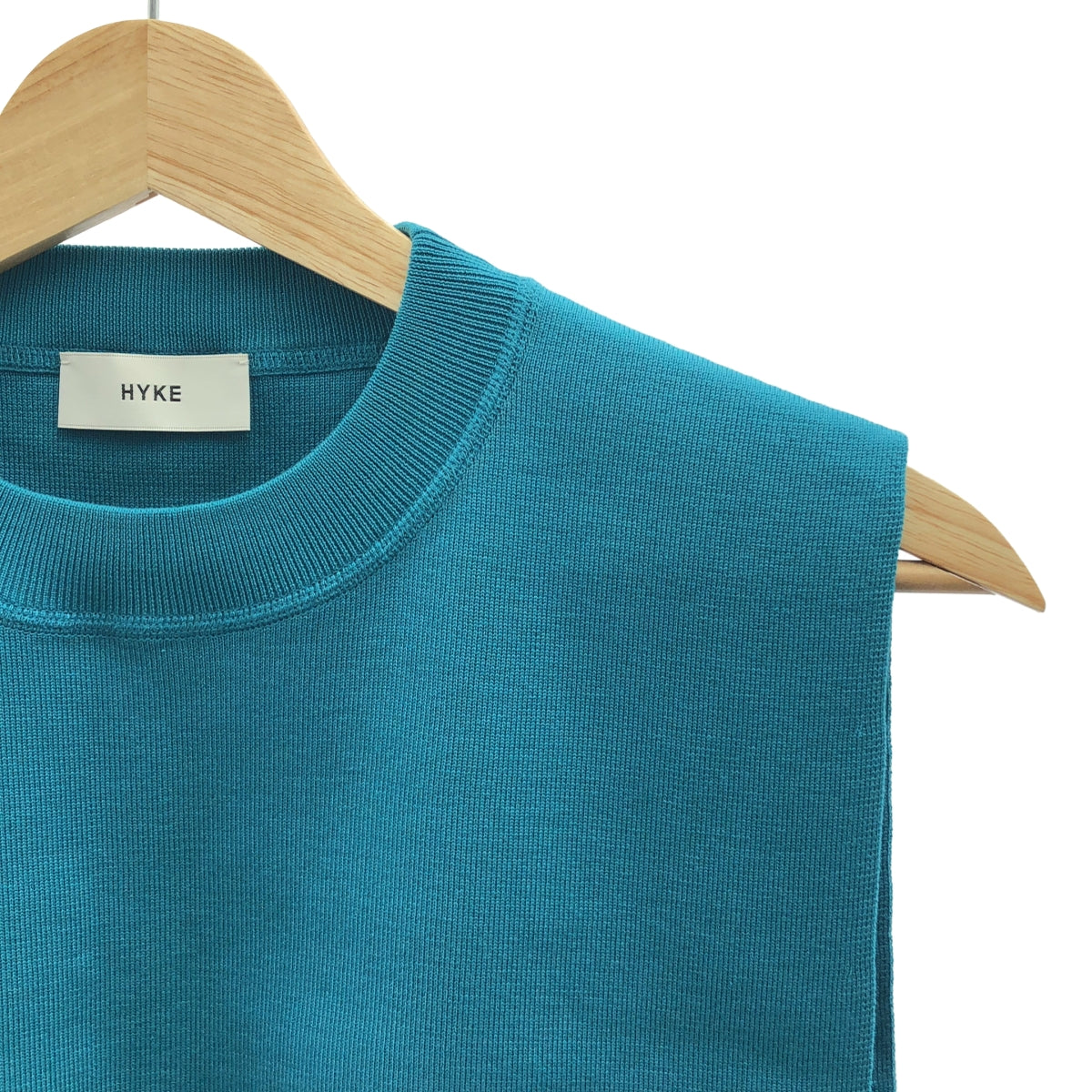 HYKE / ハイク | S/C/P CREW NECK CROP TOP ニットベスト | ブルー系 | レディース