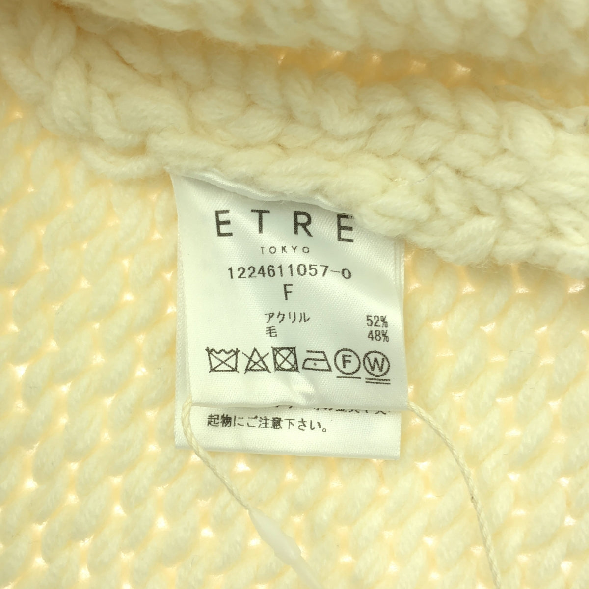 【美品】  ETRE TOKYO / エトレトウキョウ | バルキーヤーン ハンドニットプルオーバー | F | ホワイト | レディース