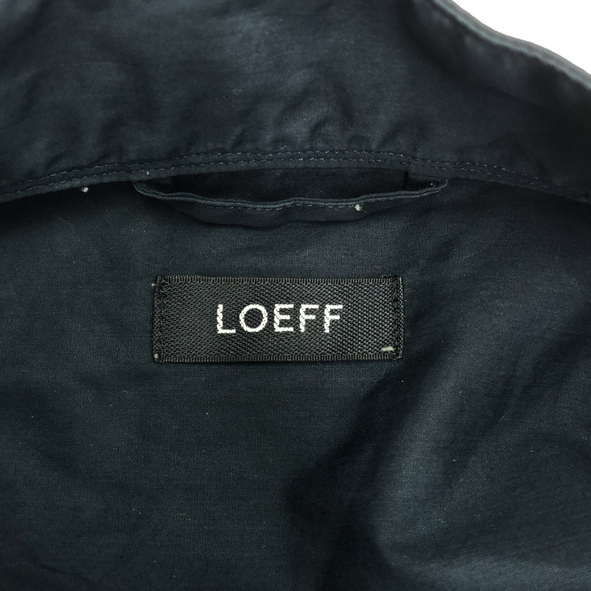 LOEFF / 로에프 | 코튼 포플린 플리츠 롱 셔츠 | 1 | 네이비 | 여성