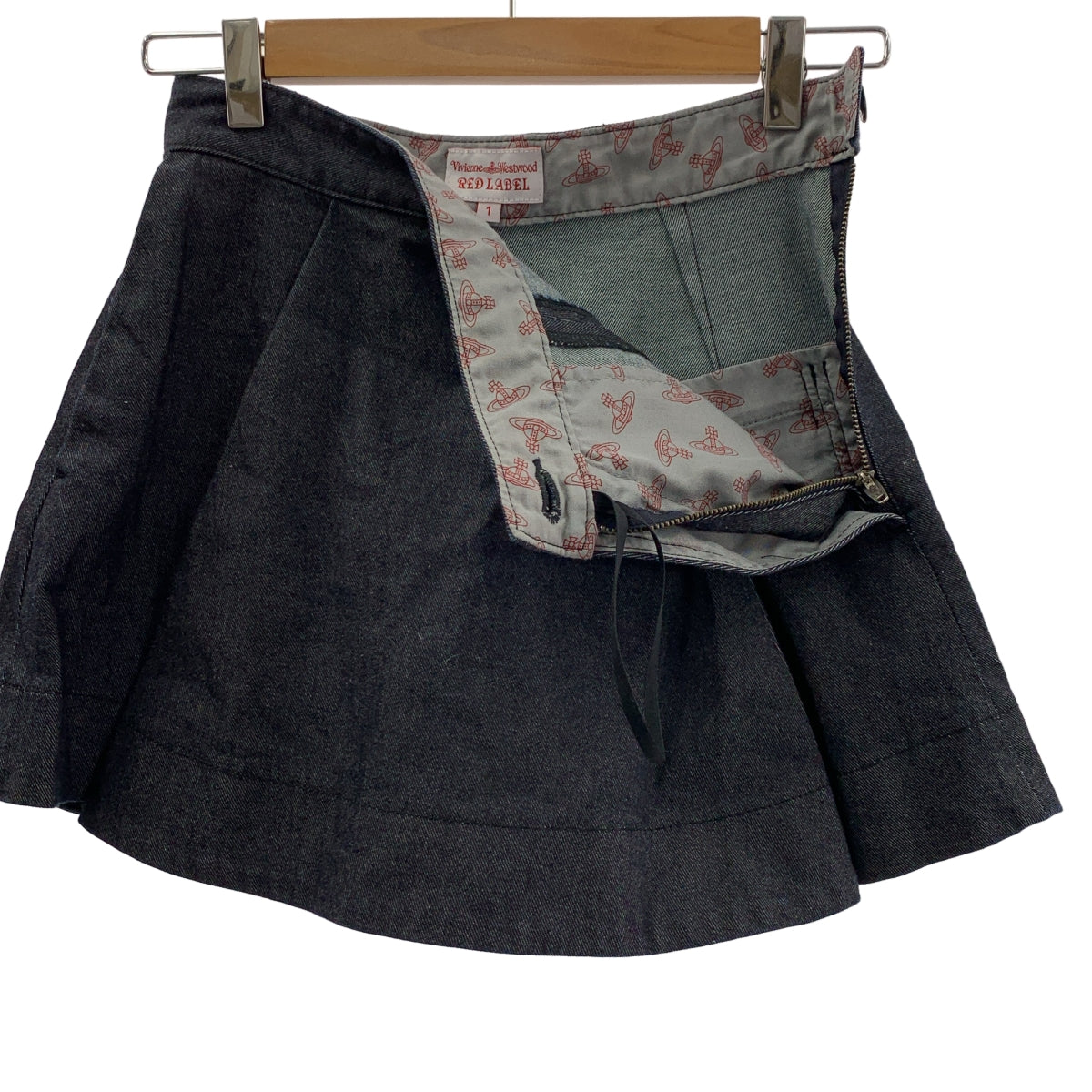 VIVIENNE WESTWOOD RED LABEL / ヴィヴィアンウエストウッドレッドレーベル | オーブロゴ刺しゅうデニム キュロット スカート ショートパンツ | 1 | レディース