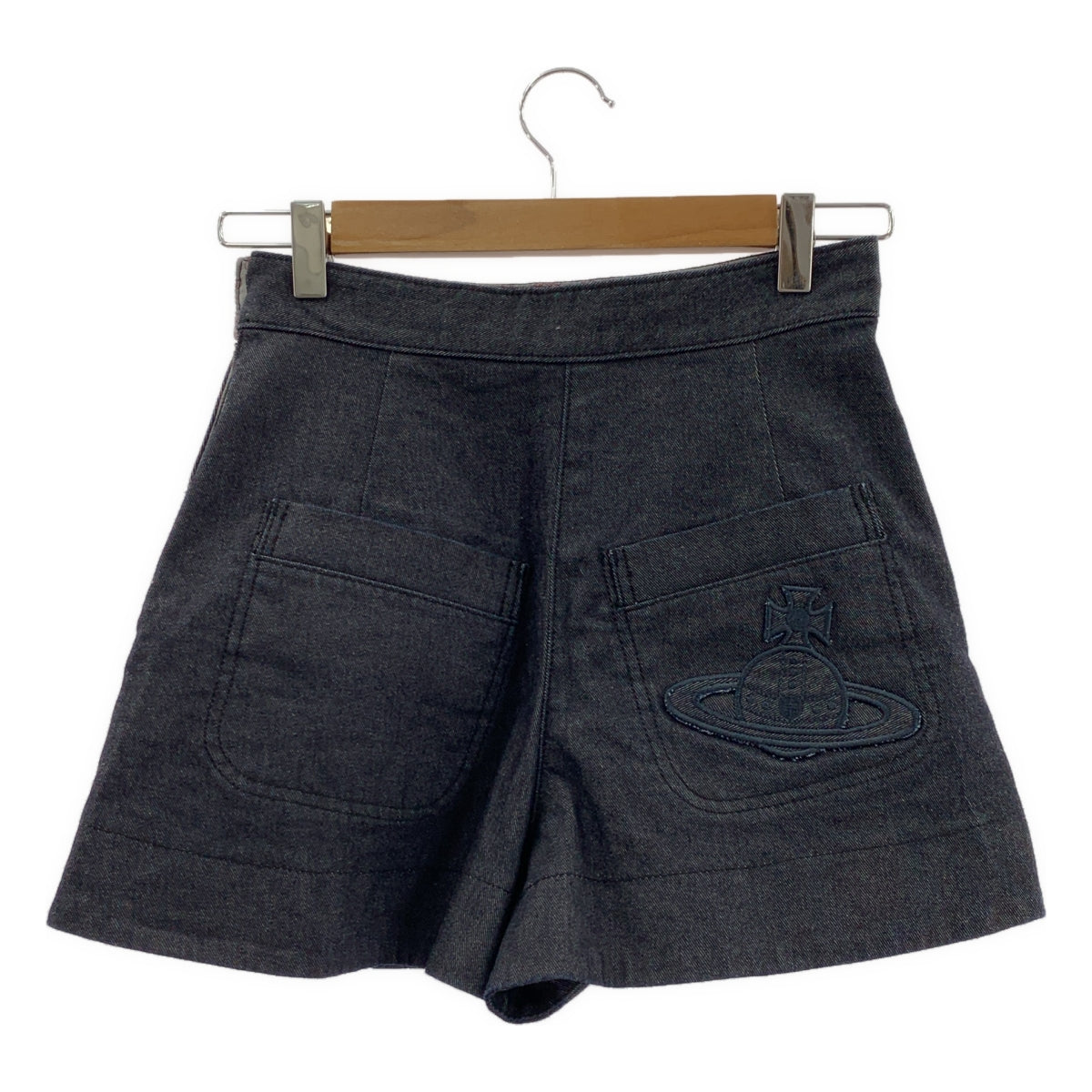 VIVIENNE WESTWOOD RED LABEL / ヴィヴィアンウエストウッドレッドレーベル | オーブロゴ刺しゅうデニム キュロット スカート ショートパンツ | 1 | レディース