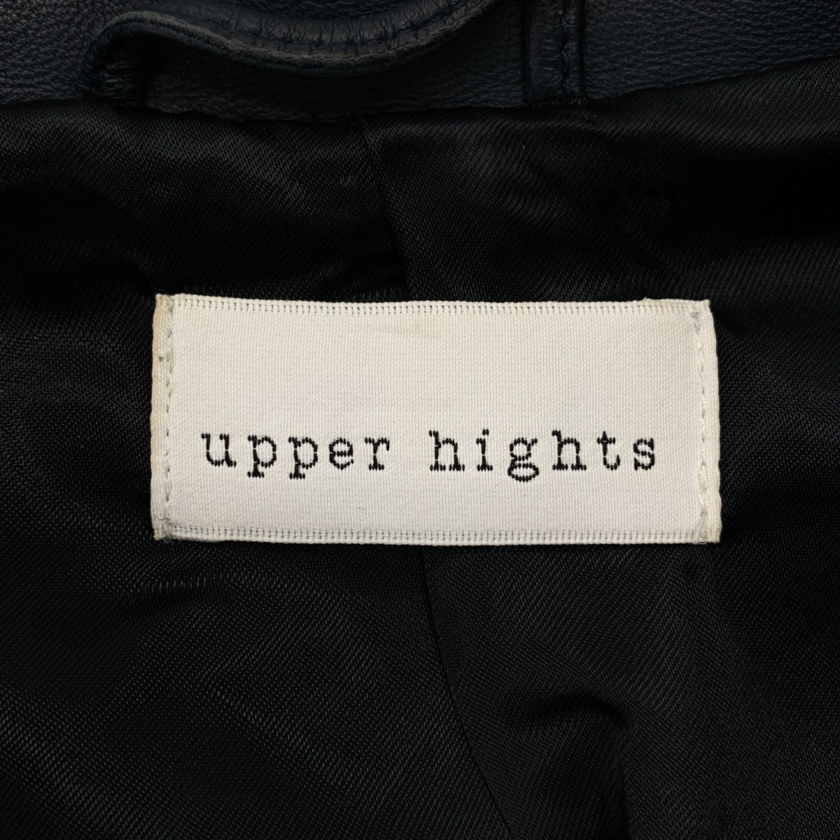 [狀況極佳] Upper Hights | 羊皮標誌拉鍊雙騎士外套 | 全襯裡 | 0 碼 | 海軍藍 | 女款