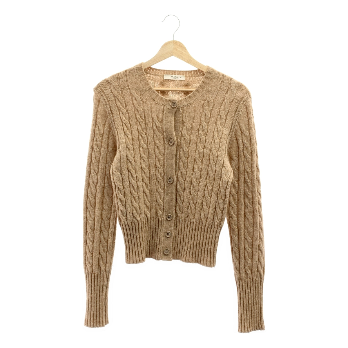 PRADA / プラダ | ウール ケーブル ニット カーディガン | 42 | レディース