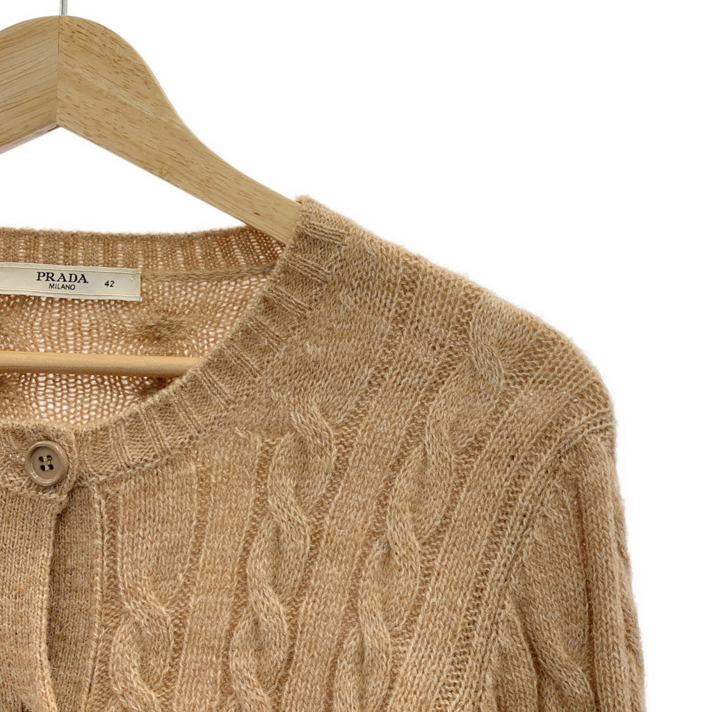 PRADA / プラダ | ウール ケーブル ニット カーディガン | 42 | レディース