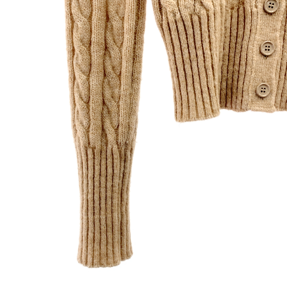 PRADA / プラダ | ウール ケーブル ニット カーディガン | 42 | レディース