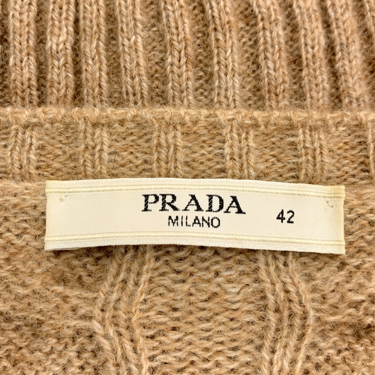 PRADA / プラダ | ウール ケーブル ニット カーディガン | 42 | レディース