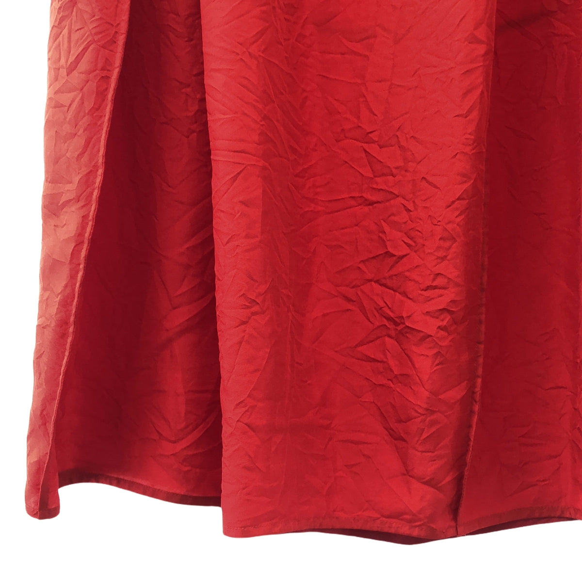 【美品】  BLAMINK / ブラミンク | 2023AW | シワ加工 シルク ロング スカート | 36 | レッド | レディース