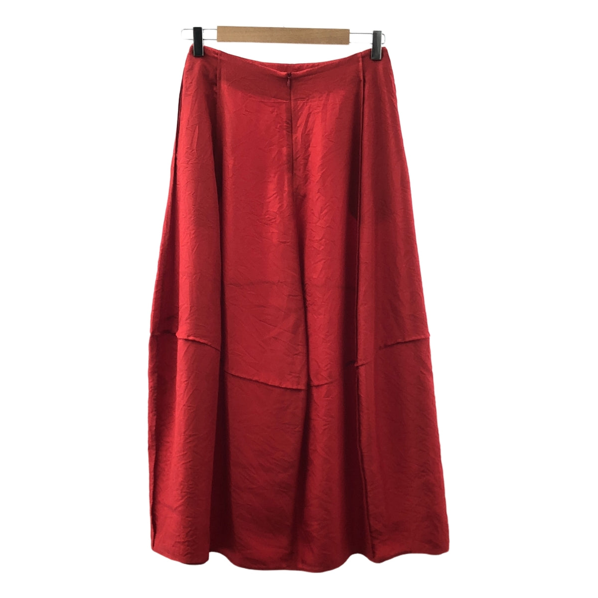 【美品】  BLAMINK / ブラミンク | 2023AW | シワ加工 シルク ロング スカート | 36 | レッド | レディース