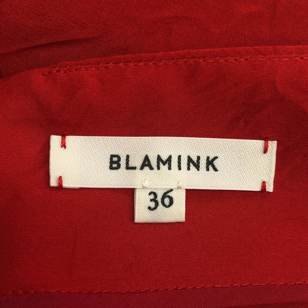 【미품】 BLAMINK / 브라밍크 | 2023AW | 주름 가공 실크 롱 스커트 | 36 | 레드 |