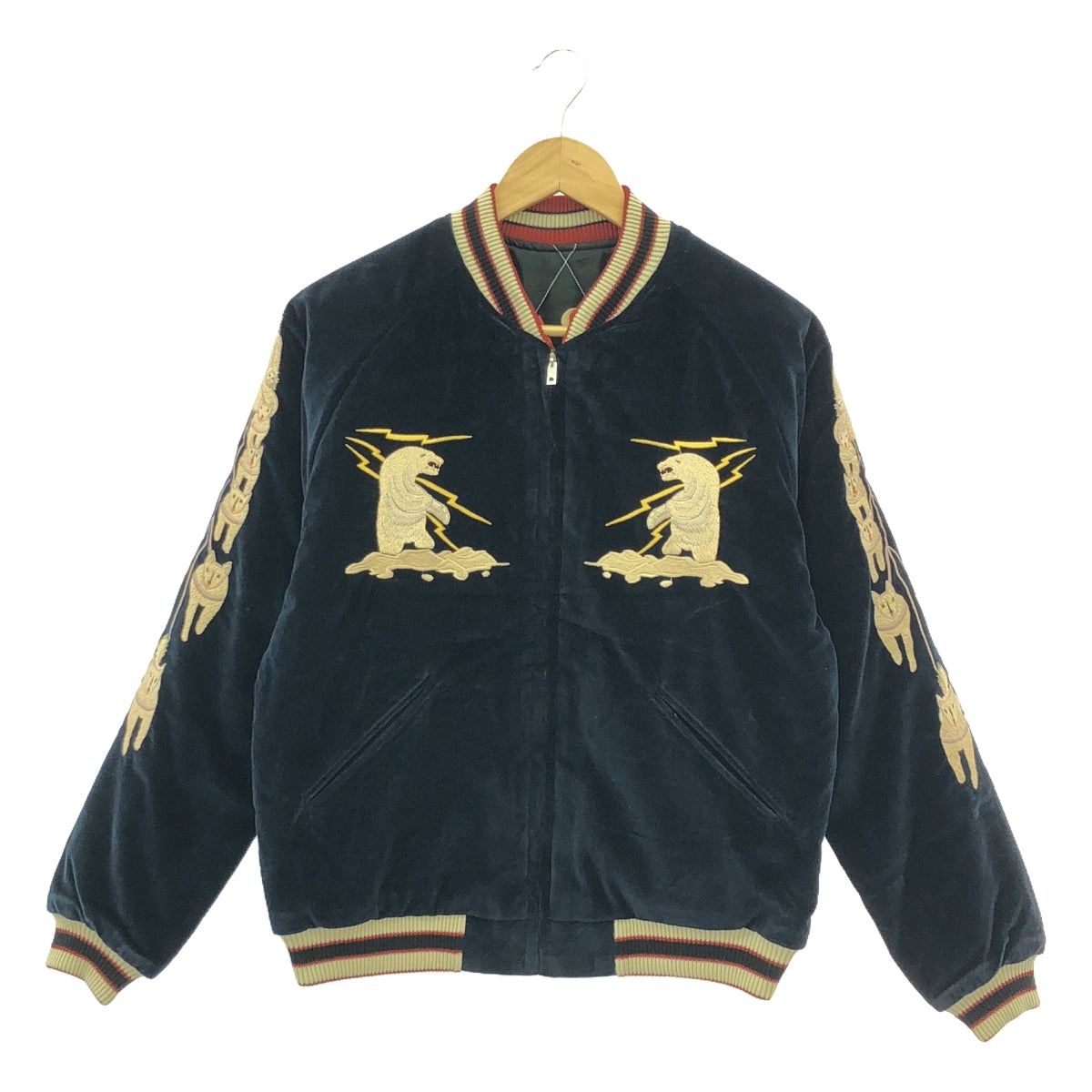 【美品】  TAILOR TOYO / テイラー東洋 | 2024AW | Velveteen Souvenir Jacket MOUNTAIN GOAT × ALASKAN FLAG 別珍 スーベニア ジャケット スカジャン | M | ネイビー | メンズ