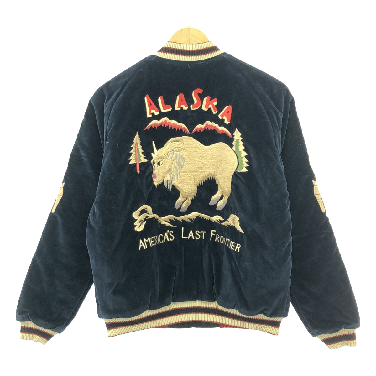 【美品】  TAILOR TOYO / テイラー東洋 | 2024AW | Velveteen Souvenir Jacket MOUNTAIN GOAT × ALASKAN FLAG 別珍 スーベニア ジャケット スカジャン | M | ネイビー | メンズ