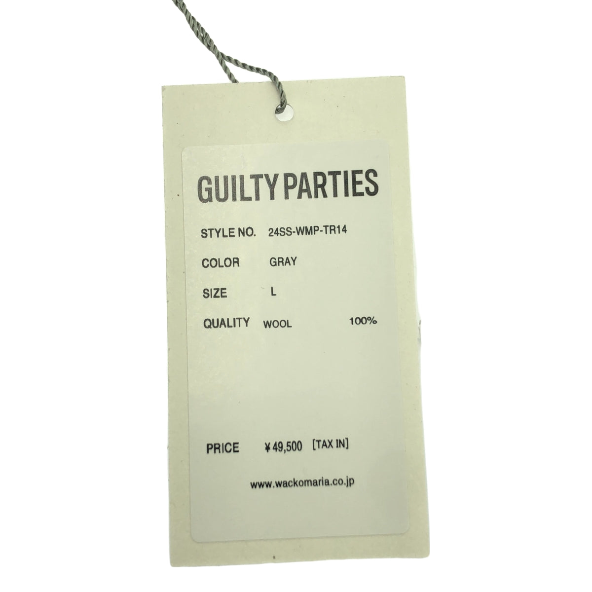 [新] WACKO MARIA | 2024SS |褶襉褲 -TYPE 2- DORMEUIL 褶襉褲 | L |灰色 |男士