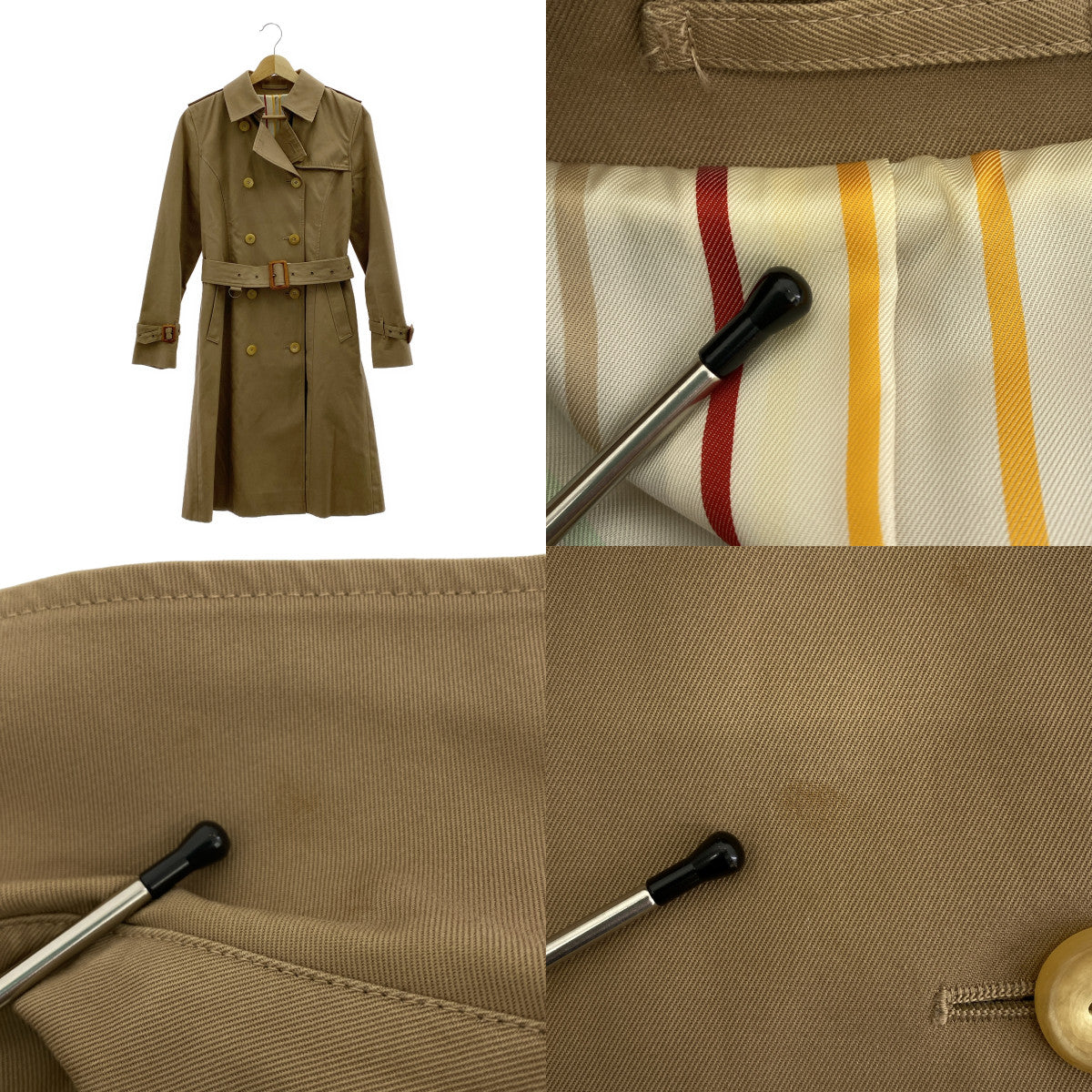 ADAM ET ROPÉ / アダムエロペ | ベルテッド トレンチコート / 柄総裏地 | 38 | ベージュ | レディース