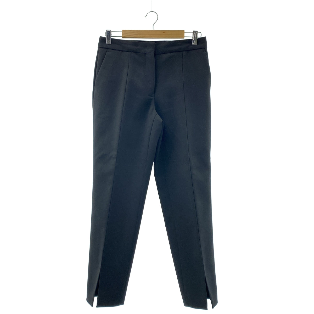【美品】  JIL SANDER / ジルサンダー | 2024SS | ウール スリット スラックス | 36 | ブラック | レディース