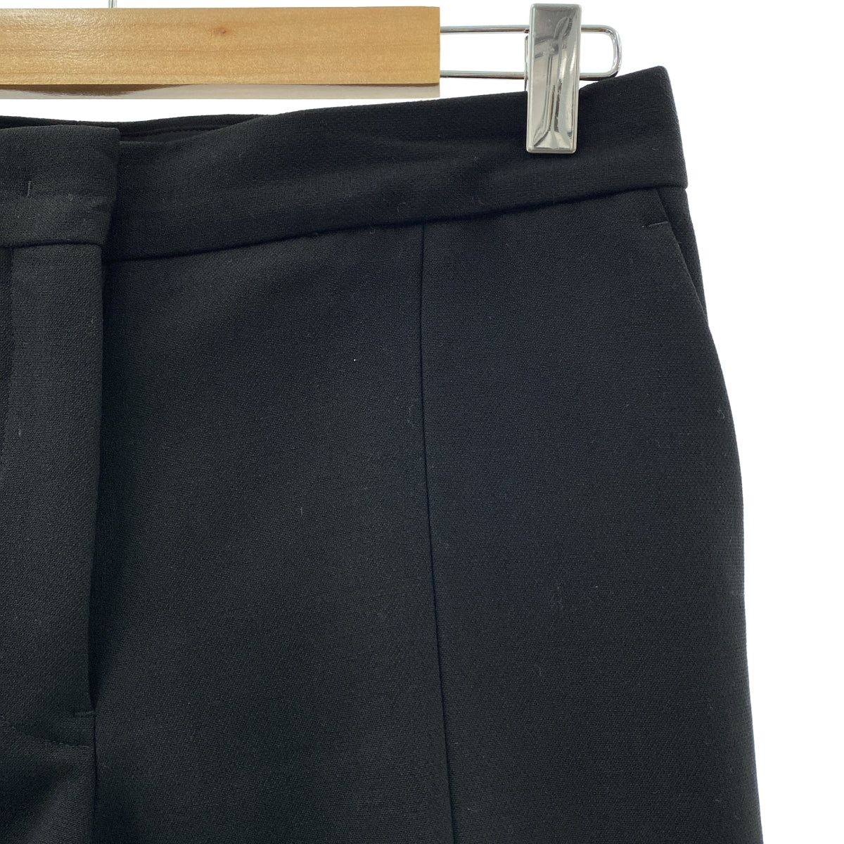 【美品】  JIL SANDER / ジルサンダー | 2024SS | ウール スリット スラックス | 36 | ブラック | レディース