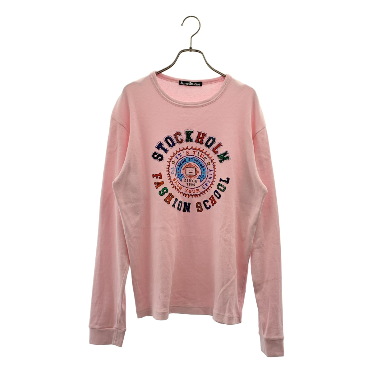 Acne Studios / アクネストゥディオズ | STOCKHOLM FASHION SCHOOL ロゴ カットソー | XS | ピンク | レディース