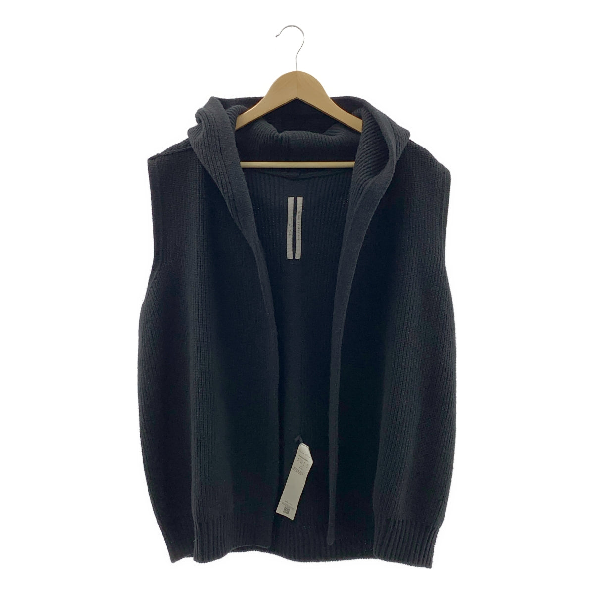 Rick Owens / リックオウエンス | 2024AW | ヘビー ウール ライナー フーデッド ニットベスト | M | ブラック | メンズ