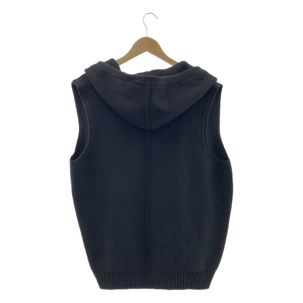 Rick Owens / リックオウエンス | 2024AW | ヘビー ウール ライナー フーデッド ニットベスト | M | ブラック | メンズ