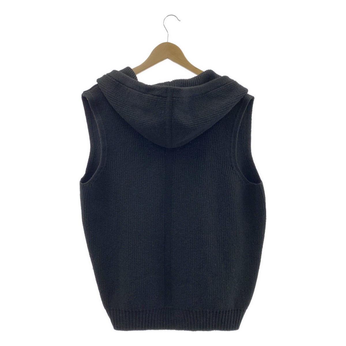 Rick Owens / リックオウエンス | 2024AW | ヘビー ウール ライナー フーデッド ニットベスト | M | ブラック | メンズ
