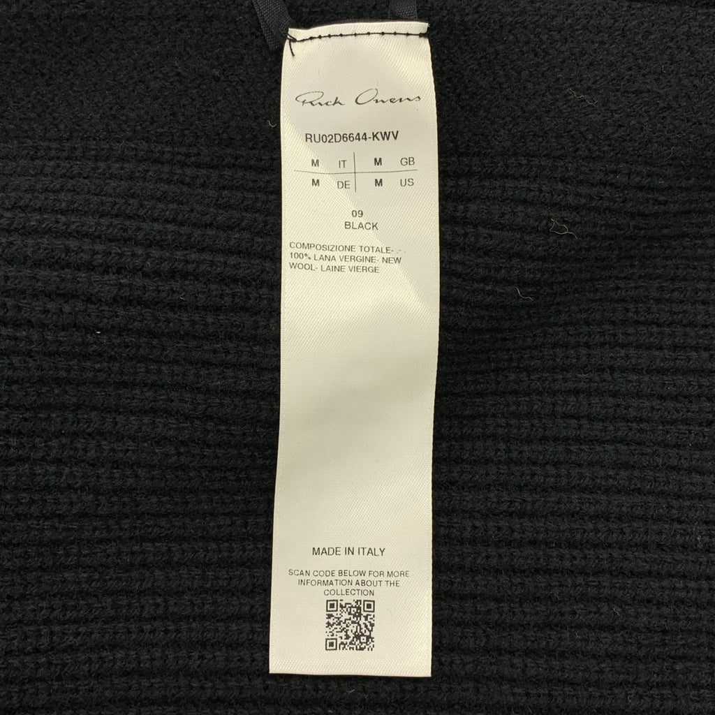 Rick Owens / リックオウエンス | 2024AW | ヘビー ウール ライナー フーデッド ニットベスト | M | ブラック | メンズ