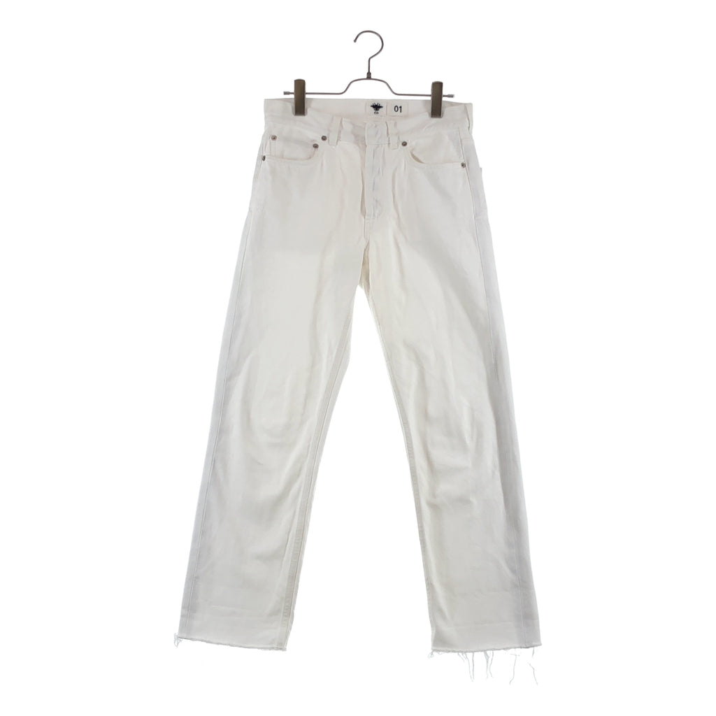Christian Dior / 기독교 디올 | 코튼 컷오프 로고 테이프 남자 친구 데님 바지 | 32 | 여성