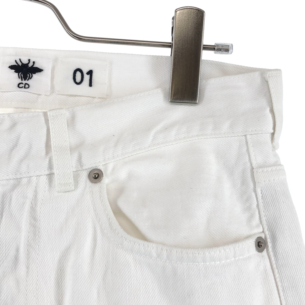 Christian Dior / 기독교 디올 | 코튼 컷오프 로고 테이프 남자 친구 데님 바지 | 32 | 여성