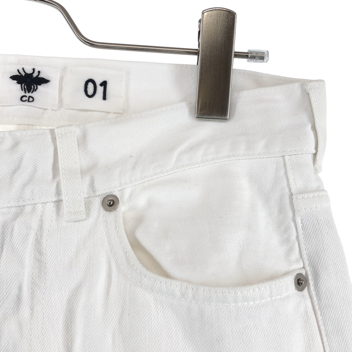 Christian Dior / クリスチャンディオール | コットン カットオフ ロゴテープ ボーイフレンド デニムパンツ | 32 | レディース