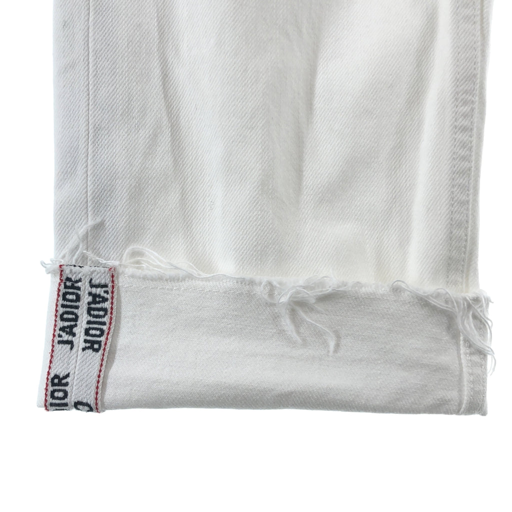 Christian Dior / 기독교 디올 | 코튼 컷오프 로고 테이프 남자 친구 데님 바지 | 32 | 여성