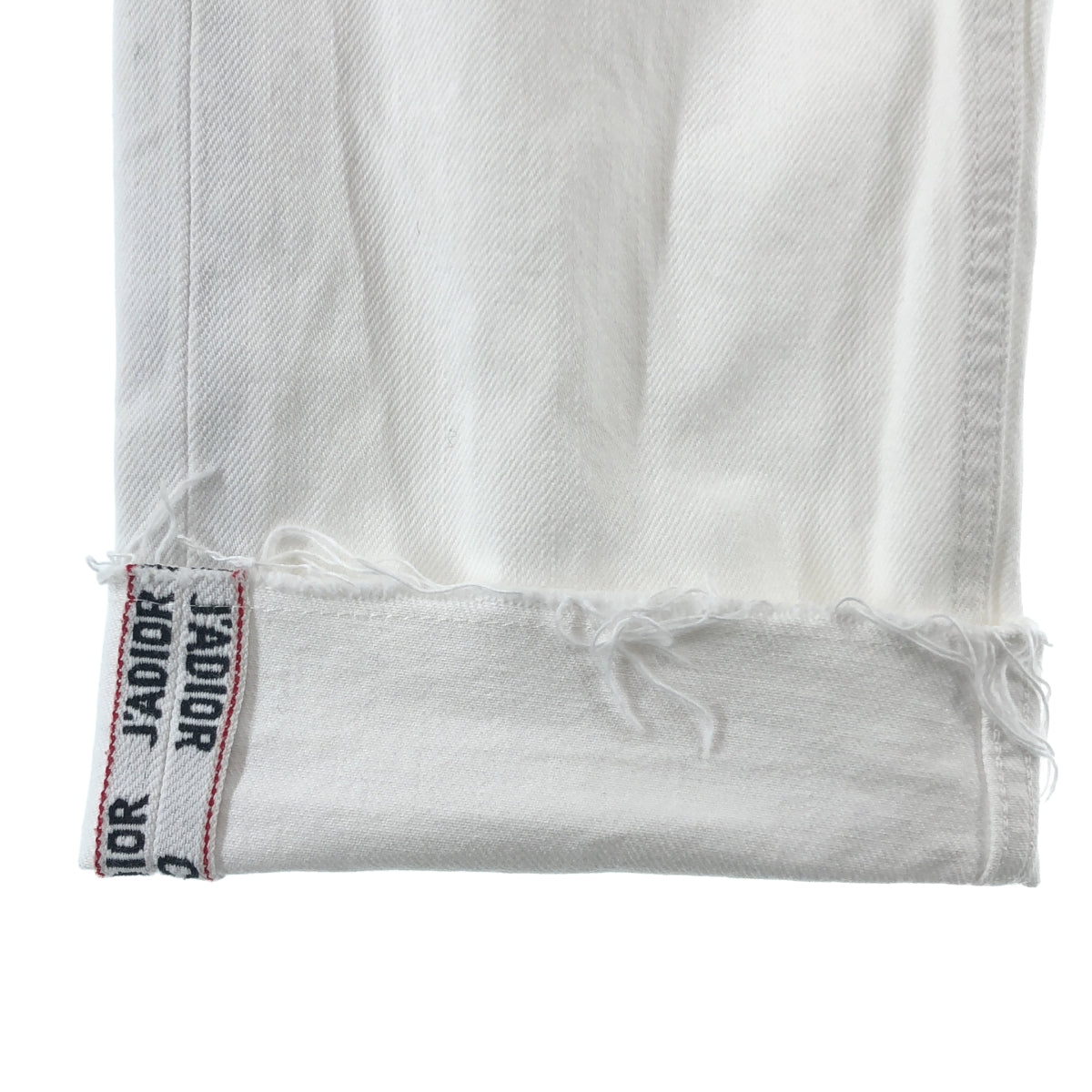 Christian Dior / クリスチャンディオール | コットン カットオフ ロゴテープ ボーイフレンド デニムパンツ | 32 | レディース