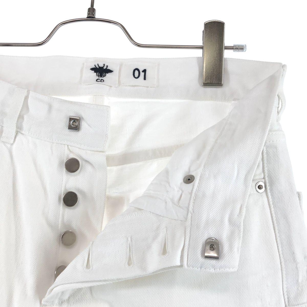 Christian Dior / 기독교 디올 | 코튼 컷오프 로고 테이프 남자 친구 데님 바지 | 32 | 여성