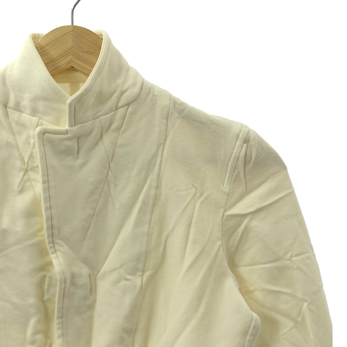 robe de chambre COMME des GARCONS / ローブドシャンブルコムデギャルソン | 90s～ / 1998AW ポリエステル ワッシャー ストレッチ フック式 シングルブレストジャケット | M | ホワイト | レディース