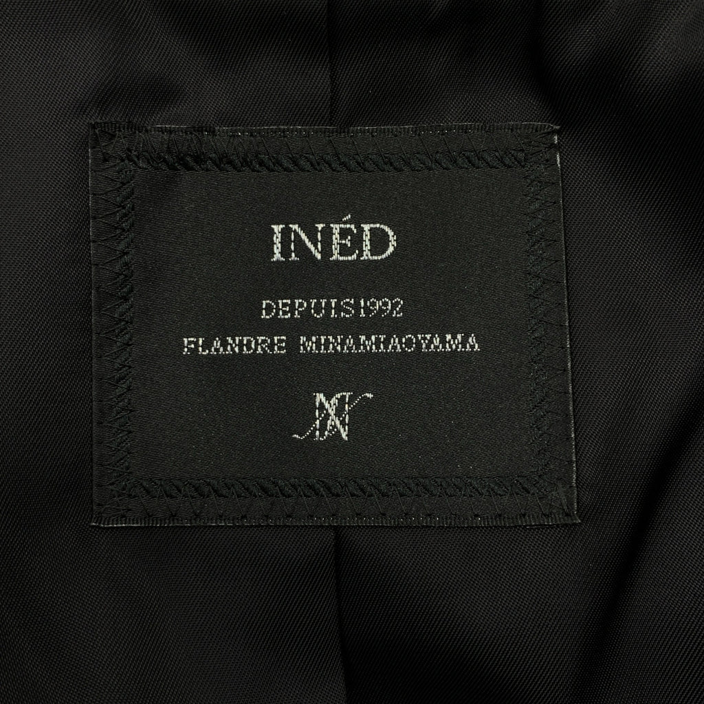 INED / イネド | ウール ベルテッド シングル コート / 総裏地 | 9 | ブラック | レディース