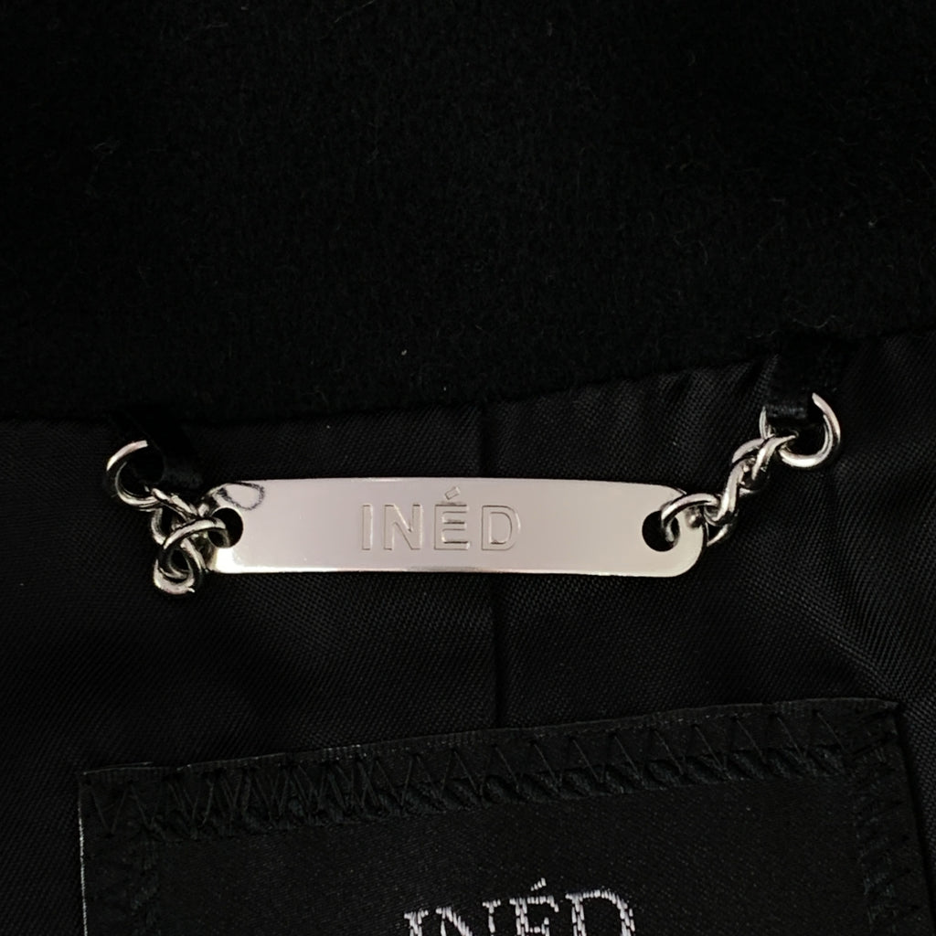 INED / イネド | ウール ベルテッド シングル コート / 総裏地 | 9 | ブラック | レディース