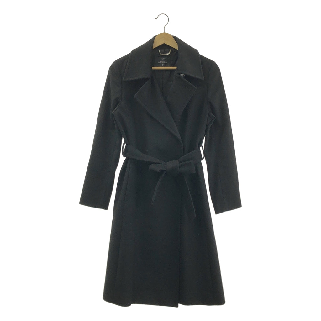 INED / イネド | ウール ベルテッド シングル コート / 総裏地 | 9 | ブラック | レディース