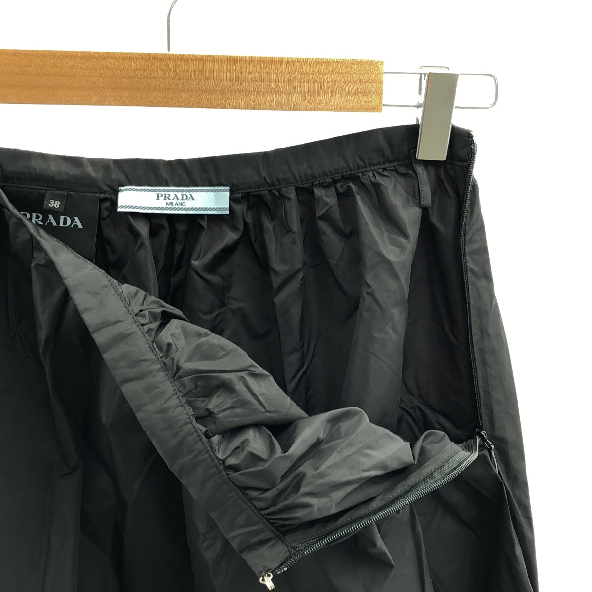 PRADA / 프라다 | 드로우 코드 스커트 | 38 | 블랙 | 여성