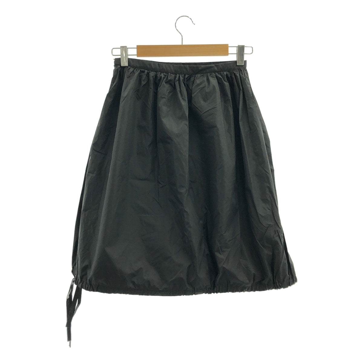 PRADA / 프라다 | 드로우 코드 스커트 | 38 | 블랙 | 여성