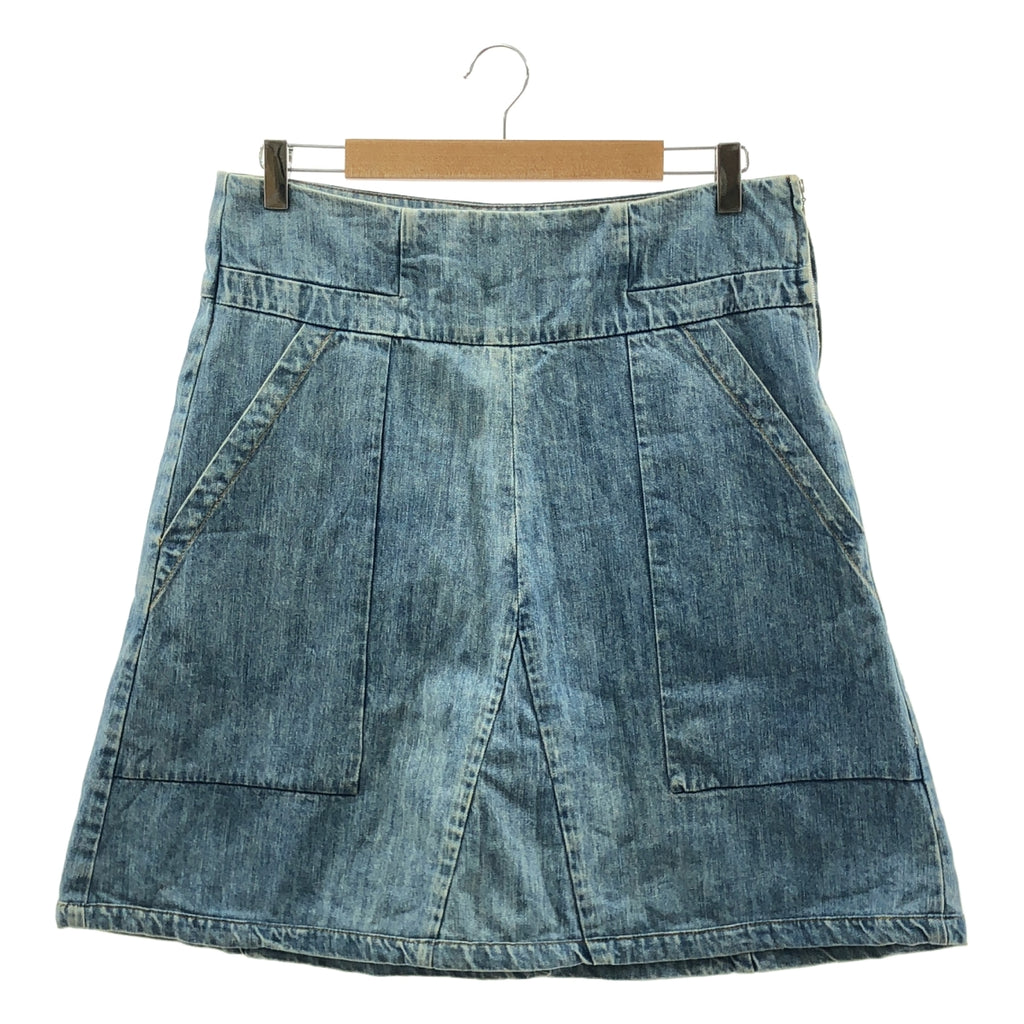Chloe / クロエ | ヴィンテージ加工 サイドジップ デニム スカート | 40 | レディース