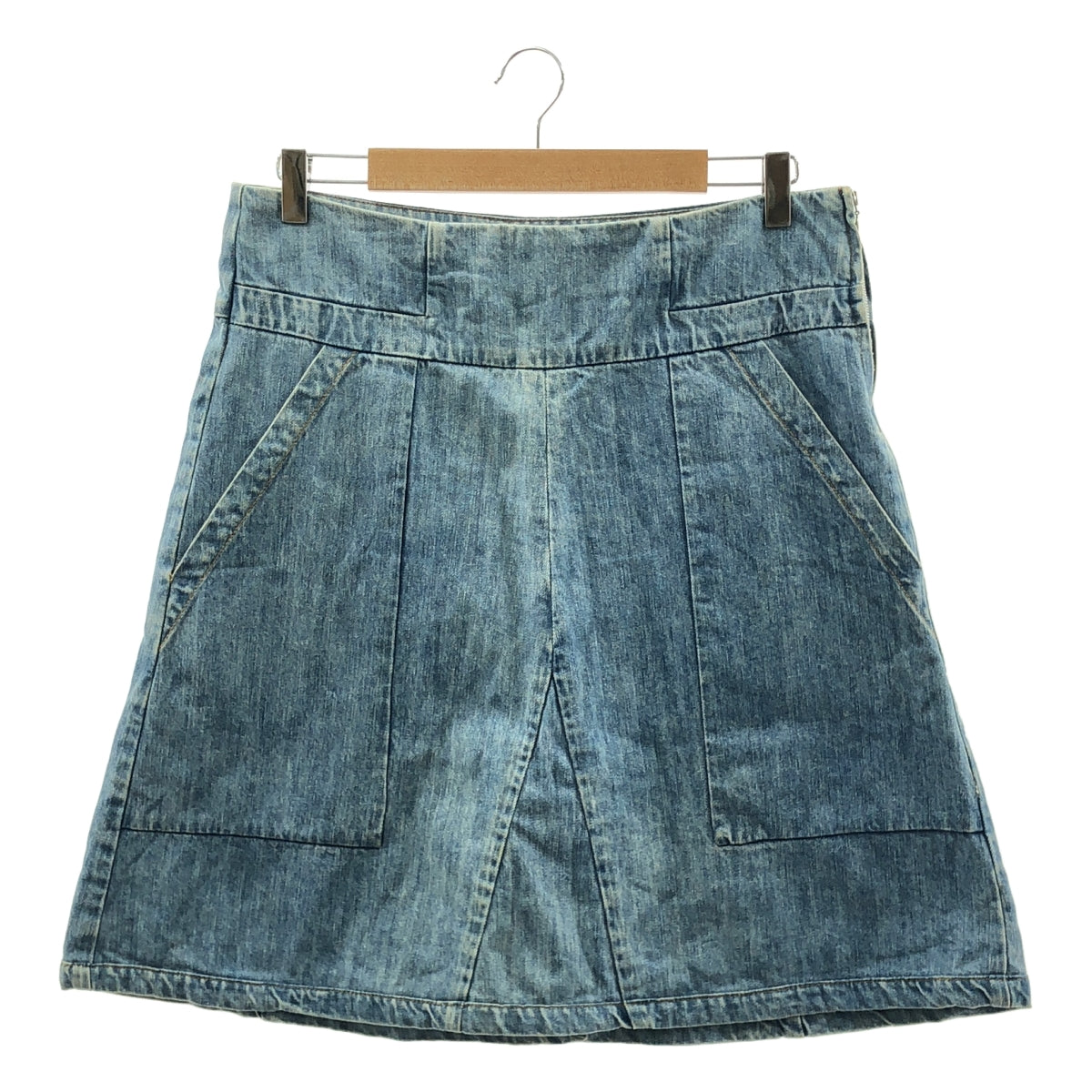 Chloe / クロエ | ヴィンテージ加工 サイドジップ デニム スカート | 40 | レディース