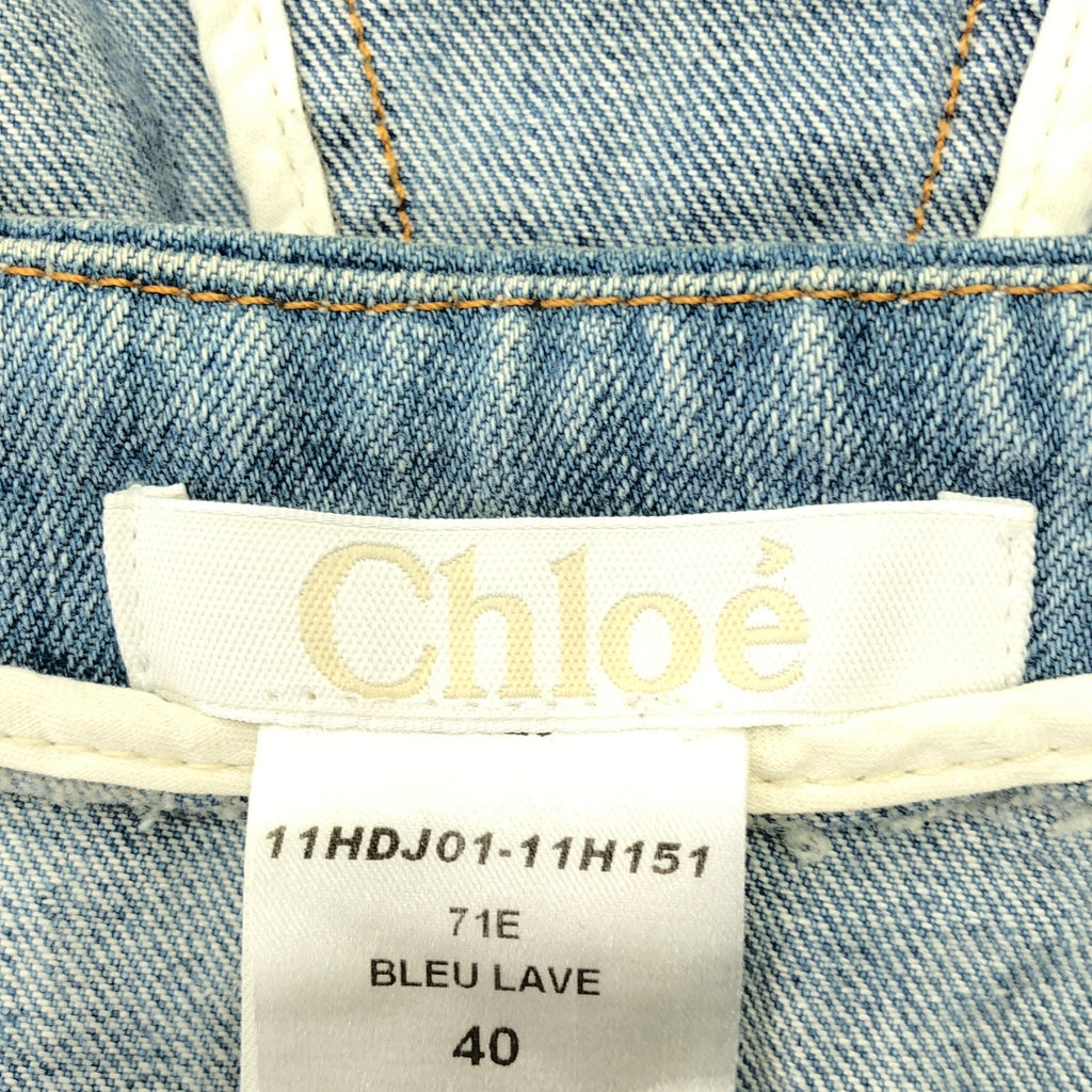 Chloe / クロエ | ヴィンテージ加工 サイドジップ デニム スカート | 40 | レディース