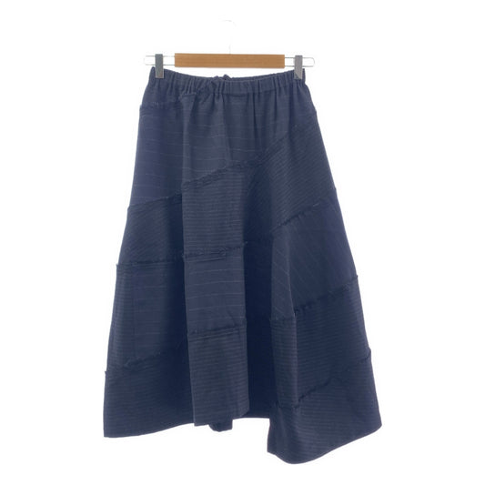 COMME des GARCONS | 經編布料2003秋冬 |重建不對稱粉筆條紋長裙|