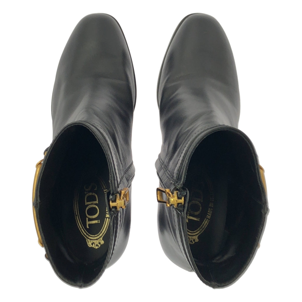 TOD'S / 토즈 | 스퀘어 버클 발목 부츠 | 37.5 | 블랙 | 여성