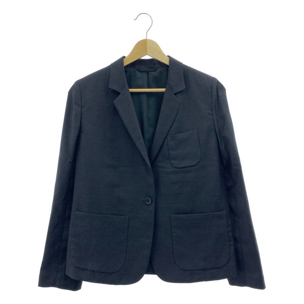 MARGARET HOWELL / マーガレットハウエル | × FOX BROTHERS フォックスブラザーズ ウール リネン 1B テーラードジャケット | 1 | レディース