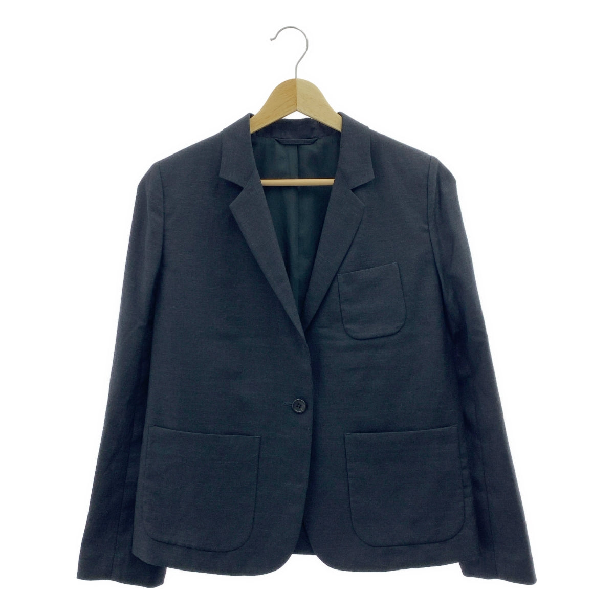 MARGARET HOWELL / マーガレットハウエル | × FOX BROTHERS フォックスブラザーズ ウール リネン 1B テーラードジャケット | 1 | レディース