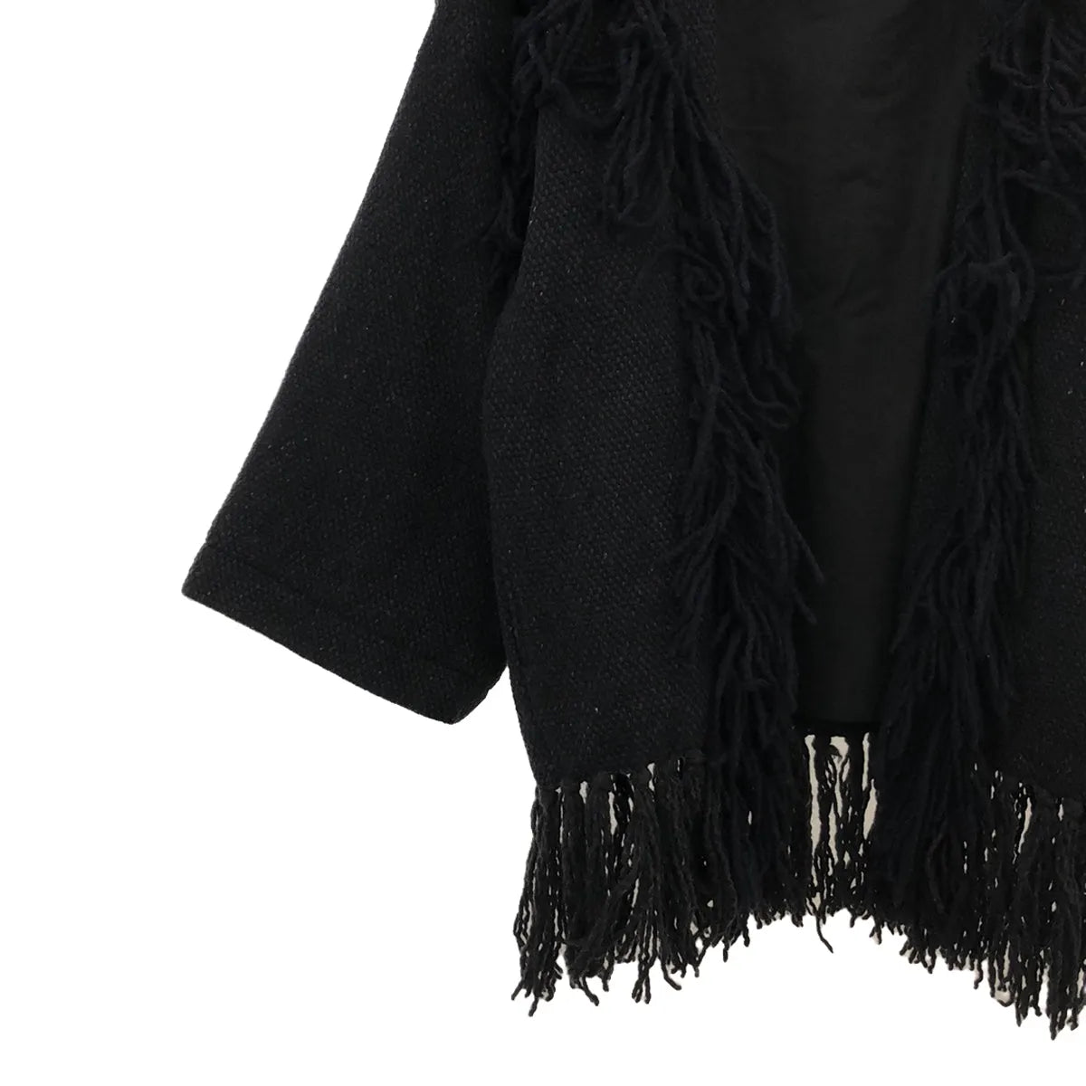 【미품】 NOWOS / 노워스 | Fringe jacket 재킷 | M | 블랙 | 여성