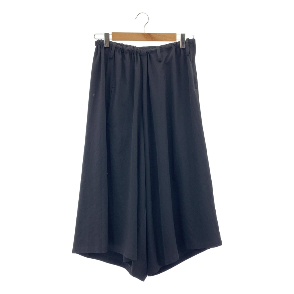 【美品】  Y's / ワイズヨウジヤマモト | 2018SS | トリアセテートポリエステル イージー ガウチョパンツ | 1 | ブラック | レディース